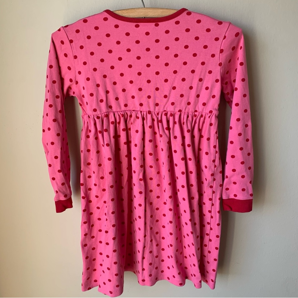 Hanna Andersson long sleeve pink with red polka dot dress excellent condition - Picture 2 of 5